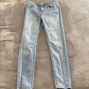 Light denim high-waist skinny jeans